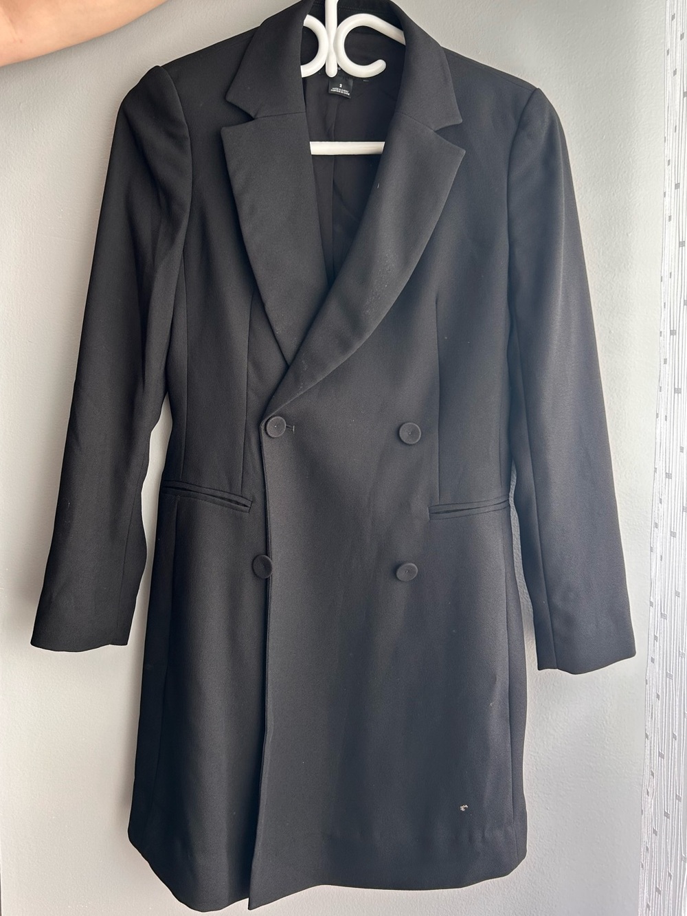 CLUB MONACO - Classic Double-Breasted Black Women's Blazer Coat